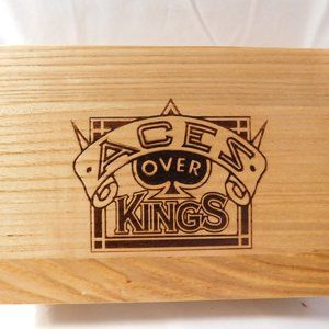 Aces Over Kings Two Decks of Poker Cards in Wood Box Sealed Decks